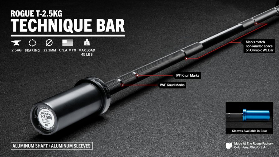 Weightlifting Bars & Plates * | Rogue Fitness Rogue T-2.5Kg Technique Bar