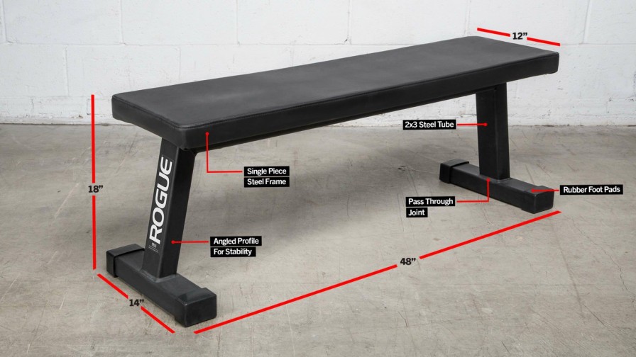 Strength Equipment * | Rogue Fitness Rogue Flat Utility Bench 2.0