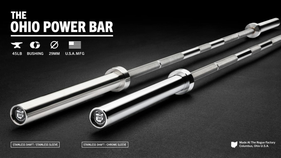 Weightlifting Bars & Plates * | Rogue Fitness Rogue 45Lb Ohio Power Bar Stainless Steel