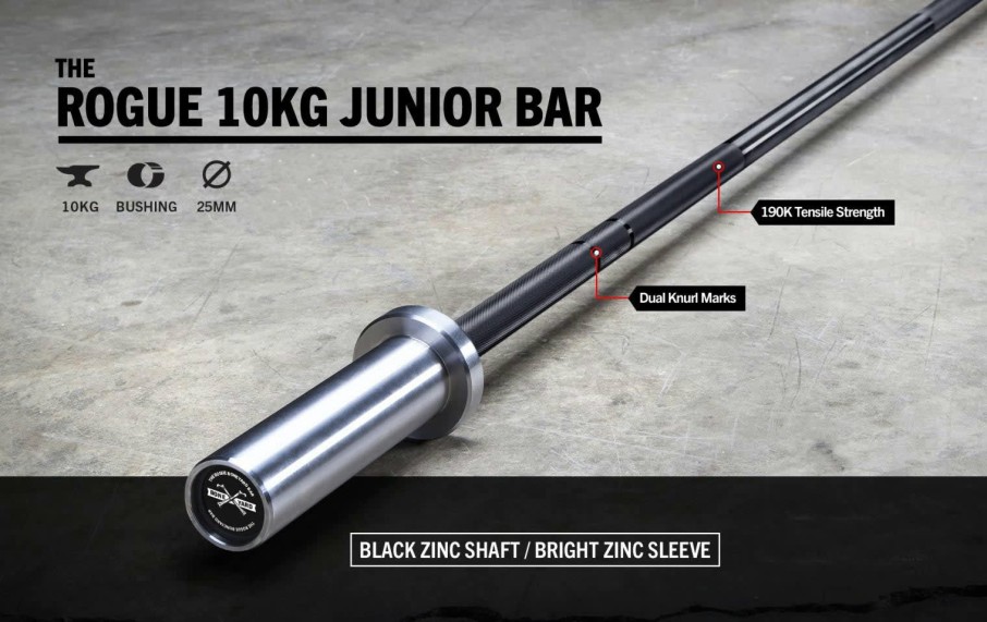 Weightlifting Bars & Plates * | Rogue Fitness Boneyard Rogue 10Kg Junior Bar