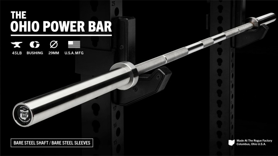 Weightlifting Bars & Plates * | Rogue Fitness Rogue 45Lb Ohio Power Bar Bare Steel